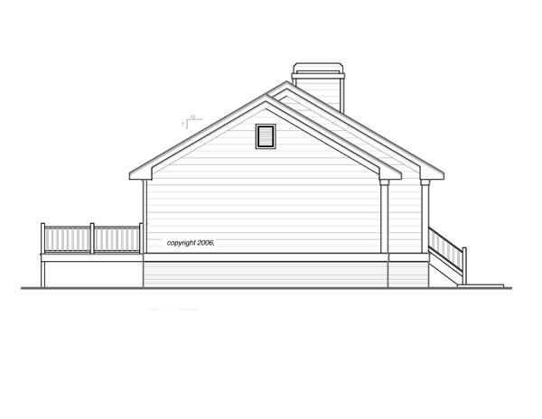 Left Elevation image of DICKEN II-B House Plan